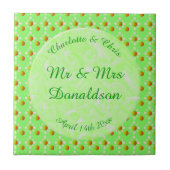 かわいらし春の結婚式りんご タイル (正面)