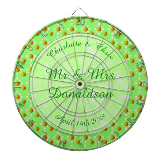 かわいらし春の結婚式りんご ダーツボード (正面)