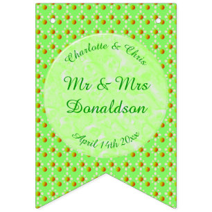 かわいらし春の結婚式りんご バンティングフラッグ