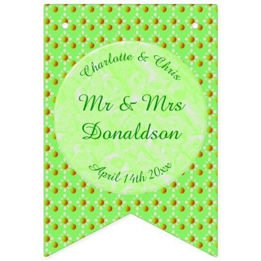 かわいらし春の結婚式りんご バンティングフラッグ (第1の旗)