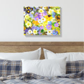かわいらし春の花コラージュ キャンバスプリント (インサイチュ (寝室))