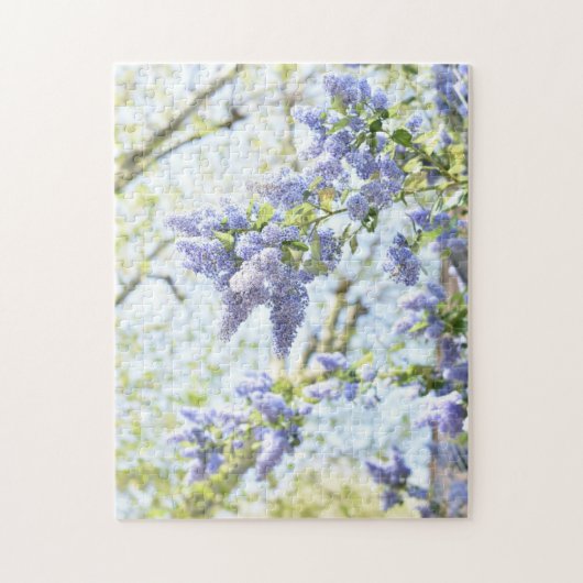 かわいらし春の花紫色の花の木自然 ジグソーパズル (縦)