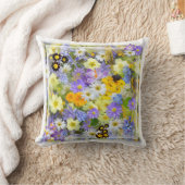 かわいらし春の花 クッション (ブランケット)