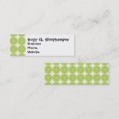 かわいらし春ガーリー緑円盤パターン スキニー名刺 (正面/裏面)
