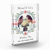 かわいらし春サマーの結婚フローラリース写真 フォトブロック (左)