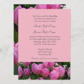 かわいらし春ピンクのチューリップ花クリスチャン結婚ズ 招待状 (正面/裏面)