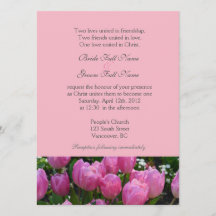 かわいらし春ピンクのチューリップ花クリスチャン結婚ズ