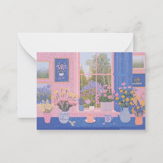 かわいらし春フローラノートカード ノートカード (裏面)