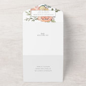 かわいらし春フローラ水の色結婚の オールインワン招待状 (外側)