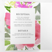 かわいらし春フローラ水カラーオールインワン結婚ズ 三つ折り招待状 (内部最初)