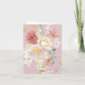 かわいらし春フローラ水彩ハッピーイースター カード (裏面)