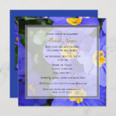 かわいらし春ブルーガーデン花ブライダルシャワー 招待状 (正面/裏面)