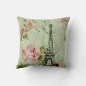 かわいらし春ミントピンクフローラパリエッフェルタワー クッション (裏面)