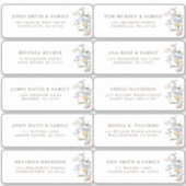 かわいらし春ワイルドフラワーメドウゲスト名アドレス シール (正面)