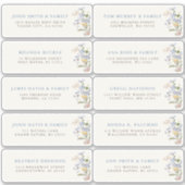 かわいらし春ワイルドフラワーメドウゲスト名アドレス シール (正面)