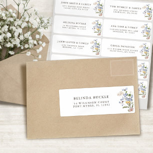 かわいらし春ワイルドフラワーメドウゲスト名アドレス シール