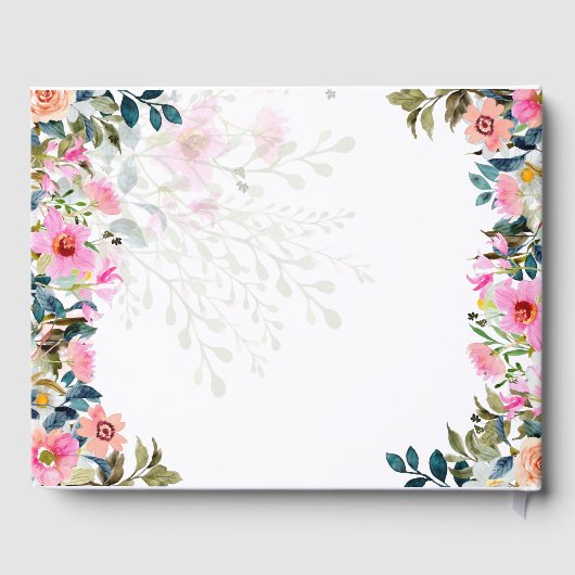 かわいらし春ワイルドフラワー結婚ズゲストブック ゲストブック (裏面)