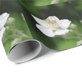 かわいらし春白ラズベリー花写真 ラッピングペーパー (ロールコーナー)