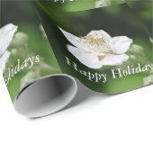 かわいらし春白ラズベリー花写真 ラッピングペーパー (ロールコーナー)