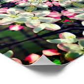 かわいらし春花花抽象芸術アート ポスター (角)