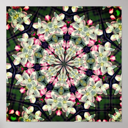 かわいらし春花花抽象芸術アート ポスター (正面)