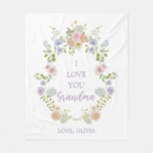 かわいらし春野の花 | 愛おばあちゃん フリースブランケット (正面)