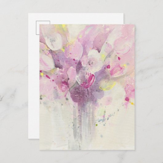 かわいらし春 |ソフトピンクのブーケ ポストカード (正面/裏面)