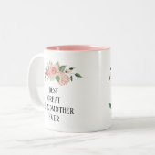 かわいらし最高のパーソナライズされた素晴らしフローラ ツートーンマグカップ (正面左)