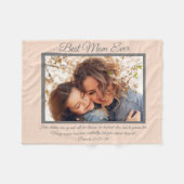 かわいらし最高の母は31フォトピンク フリースブランケット (正面(横))