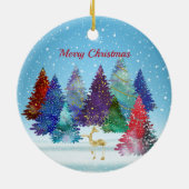 かわいらし木カラフルのトナカイ セラミックオーナメント (裏面)