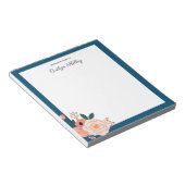 かわいらし机の花パーソナライズされた ノートパッド (アングル)