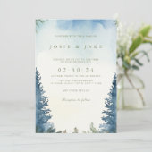 かわいらし松の木の緑結婚式招待状 招待状 (スタンド正面)