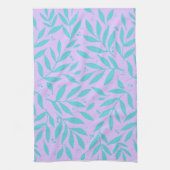 かわいらし枝 – ターコイズとバイオレット10代の キッチンタオル (縦)