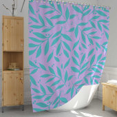 かわいらし枝 – ターコイズとバイオレット10代の シャワーカーテン