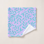 かわいらし枝 – ターコイズとバイオレット10代の バスタオルセット (ウォッシュタオル)