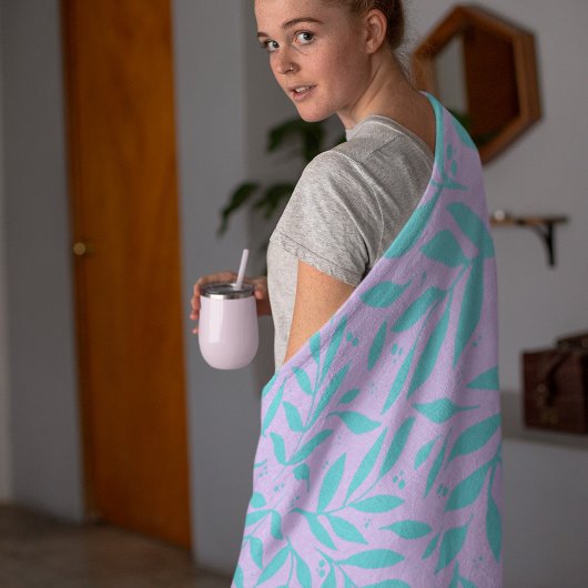 かわいらし枝 – ターコイズとバイオレット10代の フリースブランケット