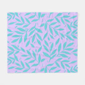 かわいらし枝 – ターコイズとバイオレット10代の フリースブランケット (正面(横))