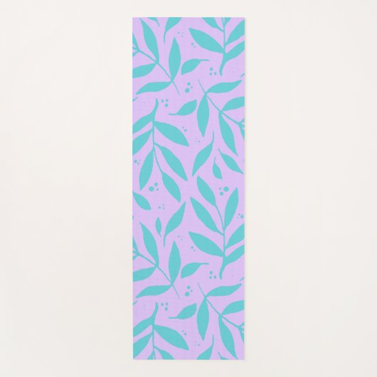 かわいらし枝 – ターコイズとバイオレット10代の ヨガマット (正面)