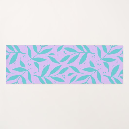 かわいらし枝 – ターコイズとバイオレット10代の ヨガマット (正面(横))