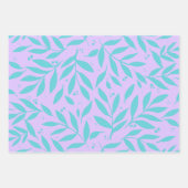 かわいらし枝 – ターコイズとバイオレット10代の ラッピングペーパーシート (正面)