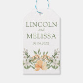 かわいらし桃と白のフローラ結婚ズ ギフトタグ (正面)