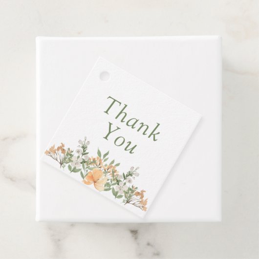 かわいらし桃と白のフローラ結婚ズ フェイバータグ (インサイチュ)