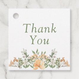 かわいらし桃と白のフローラ結婚ズ フェイバータグ