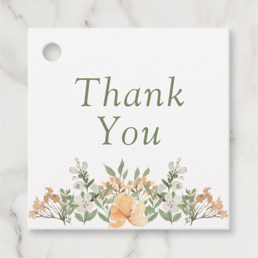 かわいらし桃と白のフローラ結婚ズ フェイバータグ (正面)