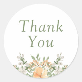 かわいらし桃と白のフローラ結婚ズ ラウンドシール