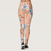 かわいらし桃フローラフェミニンパターン（の模様が）ある |レギンス レギンス (裏面)