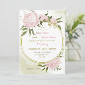 かわいらし桃色の花は幾何結婚性の 招待状 (スタンド正面)