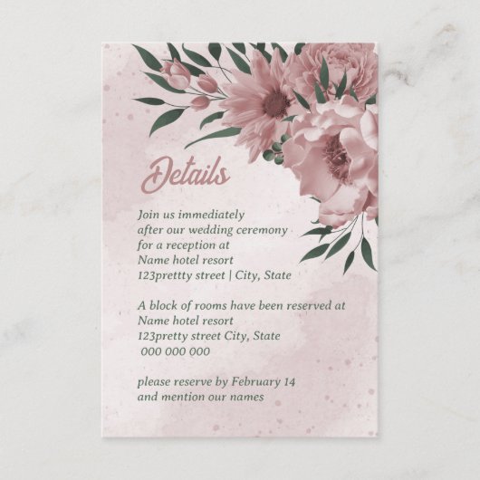 かわいらし桃花結婚植物学 エンクロージャーカード (正面)