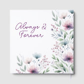 かわいらし植物パーソナライズされた結婚の ゲストブック (裏面)