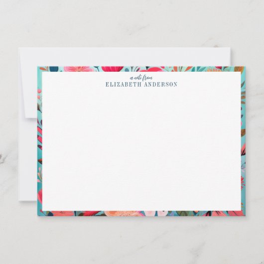 かわいらし植物性ガーリーフローラ ノートカード (正面)